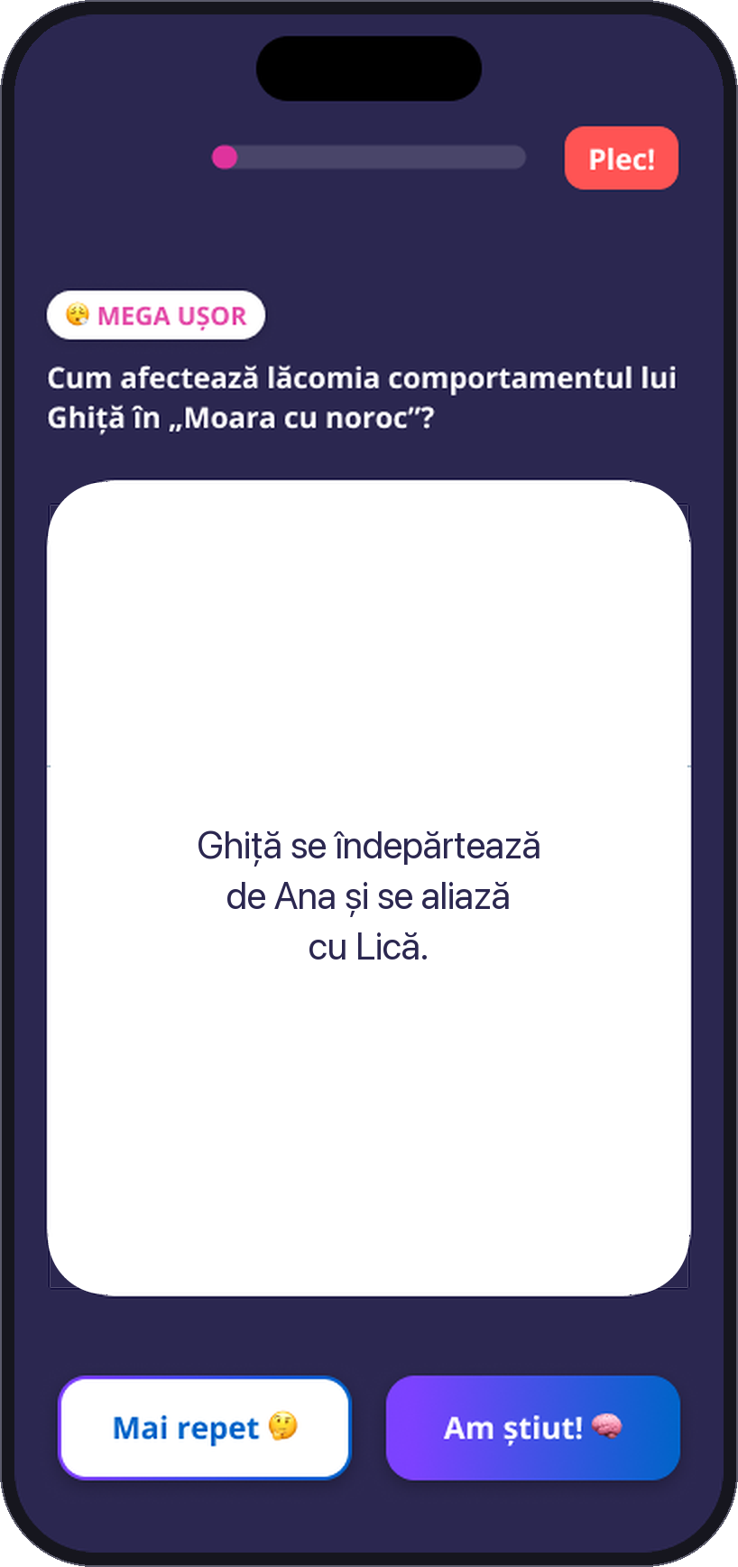 Un flashcard din BacUp